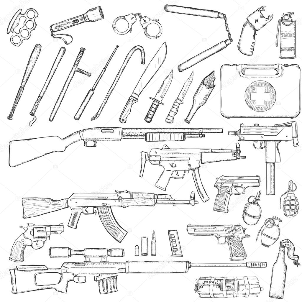 Set of Weapons and Equipment