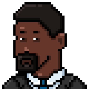 Vektör Pikseli Siyah Takım Elbiseli Siyah Adam ve Boyunbağı