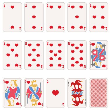 Kalp takım elbise iskambil ayarla