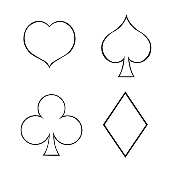 Playing Cards Suits Signs — Stock Vector