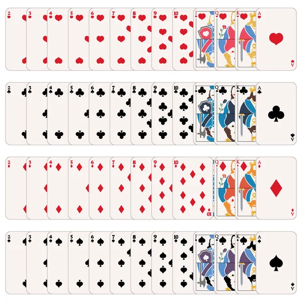 Conjunto de cartas de jogo — Vetor de Stock