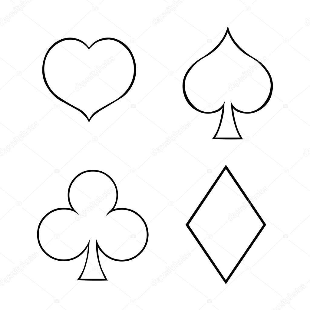 Jogando cartas ternos sinais — Vetores de Stock © nikiteev 