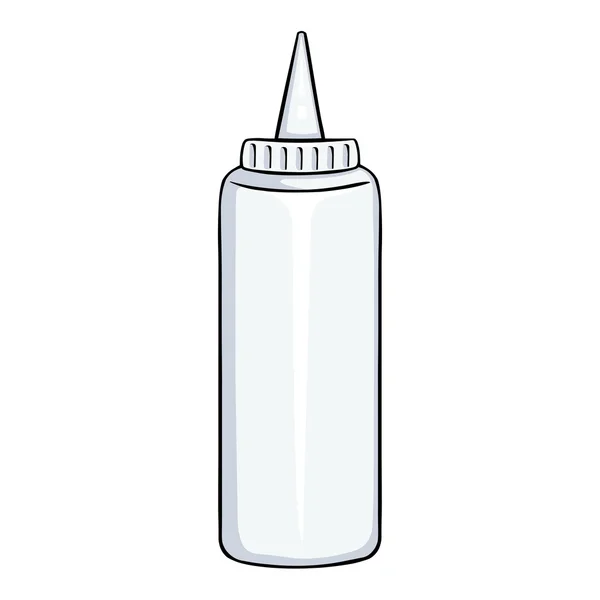 Белая пластиковая бутылка с майонезом — стоковый вектор