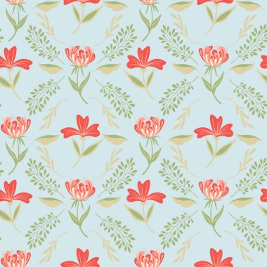 Vektörde Kusursuz Çiçek Deseni