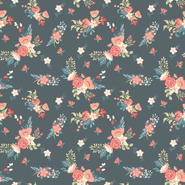 Vektörde Kusursuz Çiçek Deseni