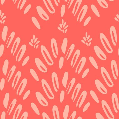 Çağdaş desen ile bitki, soyut şekiller