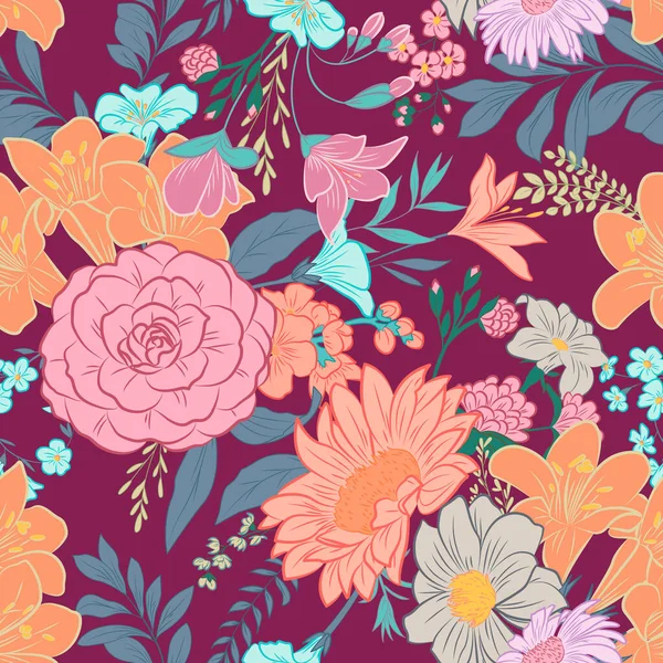 Klasik duvar kağıdı klasikleşmiş çiçek desenli arkaplan