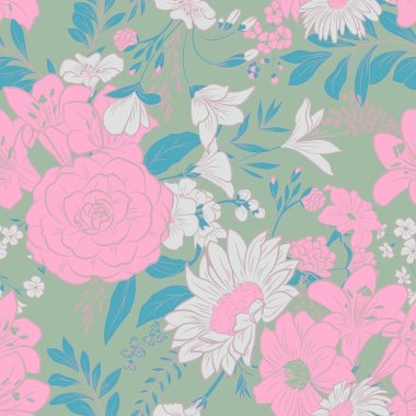 Klasik duvar kağıdı klasikleşmiş çiçek desenli arkaplan