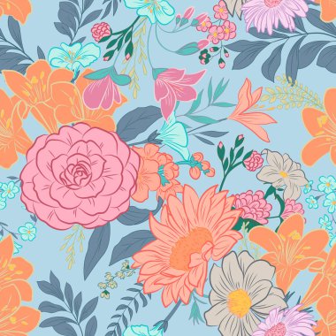 Klasik duvar kağıdı klasikleşmiş çiçek desenli arkaplan