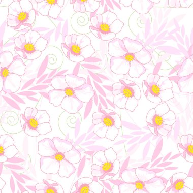 Elle çizilmiş çiçekleri olan kusursuz vektör deseni