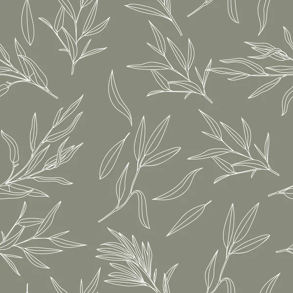 Kusursuz gıda bitkileri vektör arka plan, çay yaprakları el çizimi desen. Vektör illüstrasyonu