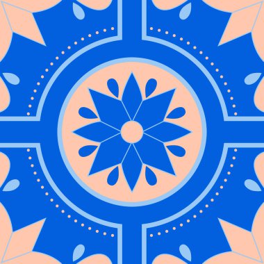 Vektörde Mavi Fas Kiremit Deseni