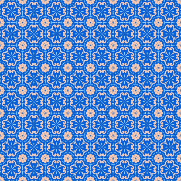Azulejo azul marroquino Padrão em Vector — Vetor de Stock