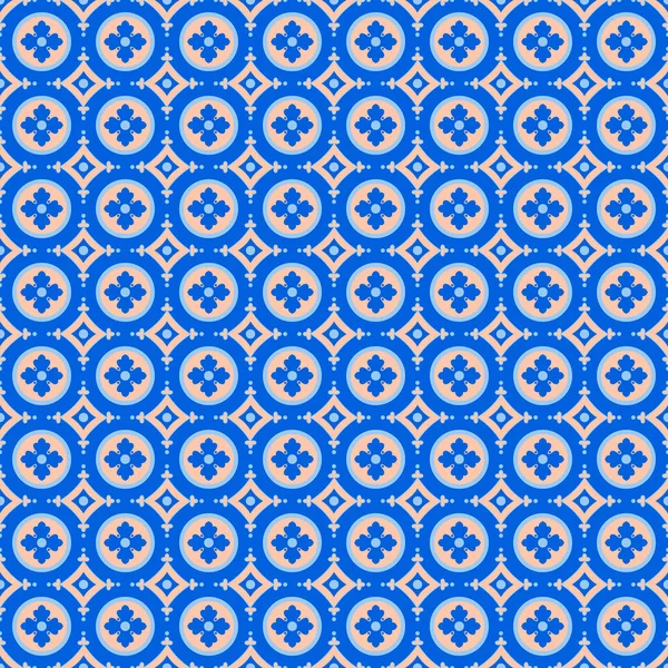 Patrón azul azulejo marroquí en Vector — Vector de stock