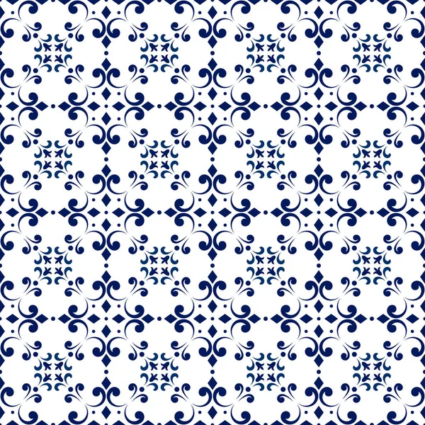 Modèle Talavera Azulejos Portugal Ornement Turc Mosaïque Tuiles Marocaines Porcelaine — Image vectorielle
