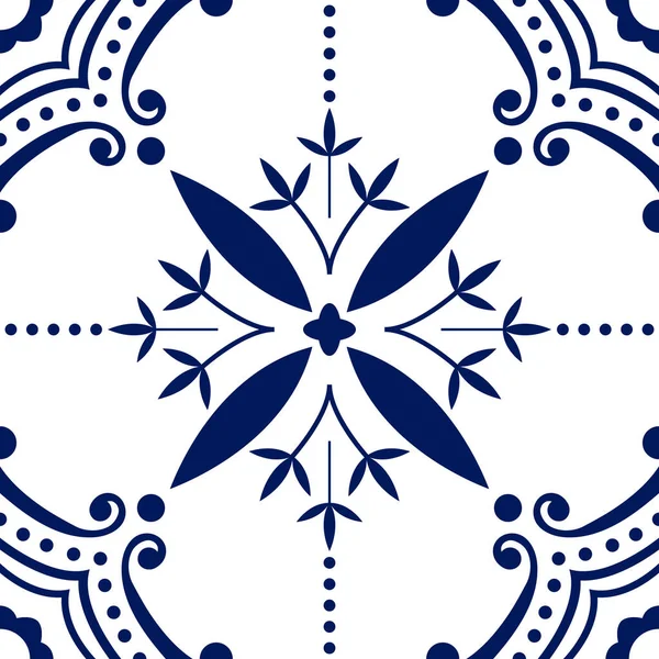 Talavera Patroon Azulejos Portugal Turkse Versiering Marokkaans Tegelmozaïek Spaans Porselein — Stockvector