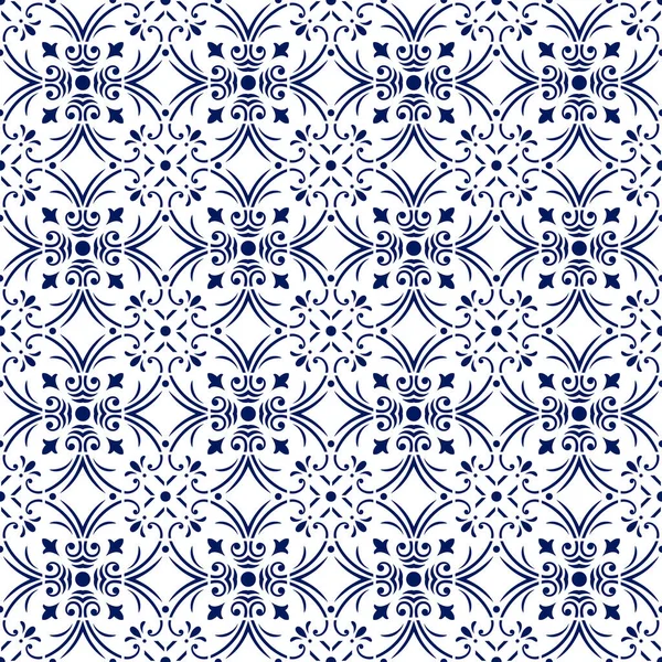 Modèle Talavera Azulejos Portugal Ornement Turc Mosaïque Tuiles Marocaines Porcelaine — Image vectorielle