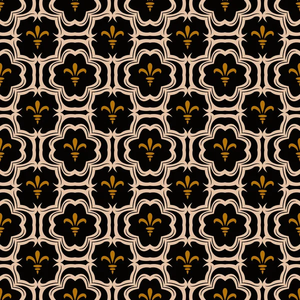 Patrón Oro Vector Sin Costuras Repita Fondo Abstracto Dorado Para — Vector de stock