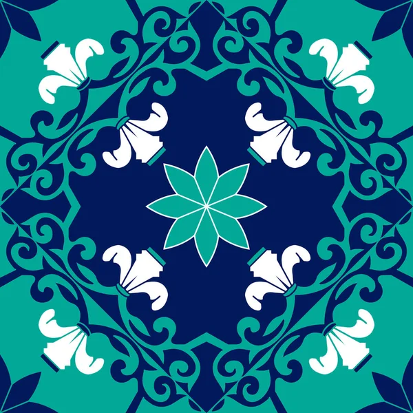 Padrão Talavera. Mosaico azulejo marroquino. — Vetor de Stock
