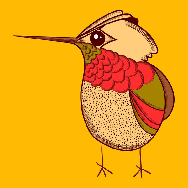 Kreslený pták ve vektoru pro kartu — Stockový vektor