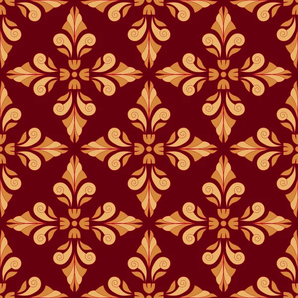 Bloemenbehang Klassieke Barokke Bloemen Ornament Naadloos Vintage Patroon Vectorillustratie — Stockvector