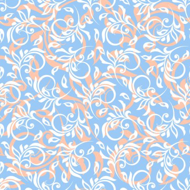 Çiçek duvar kağıdı. Klasik Barok çiçekli süs. Kusursuz eski model. Vektör illüstrasyonu