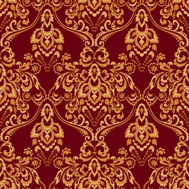 Çiçek duvar kağıdı. Klasik Barok çiçekli süs. Kusursuz vintage desen 