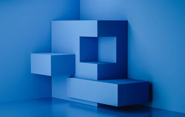 Візуалізація Сцени Відображення Фону Синього Кольору — стокове фото