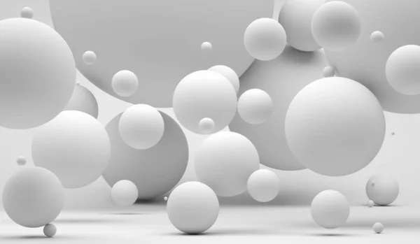 Farklı boyutlarda pembe küreleri olan soyut bir arka plan. Modern arka plan tasarımı. 3d hazırlayıcı