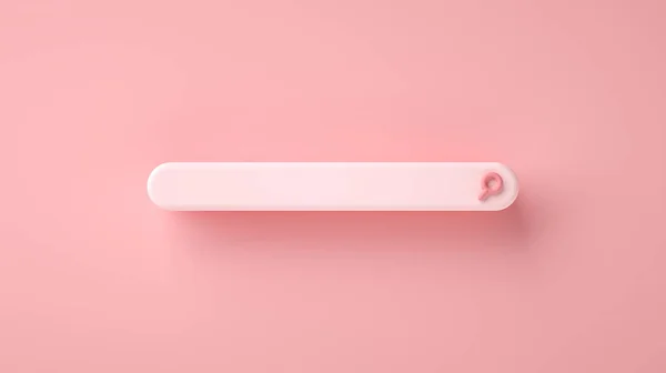 Pembe arka planda modern ve minimal boş arama çubuğu. 3d oluşturma