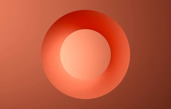 Orangener Ring, abstrakter Farbhintergrund. 3D-Darstellung — Stockfoto