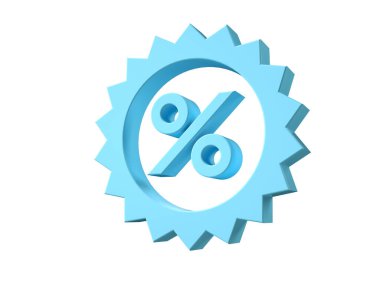 İzole edilmiş arka planda yüzde indirim sembolü. Satış ve teklif konsepti. 3d hazırlayıcı