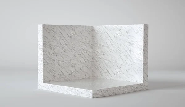 3D render luxury marble table studio background textured for product display with copy space — Photo