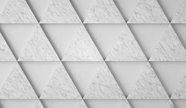 White background with marble triangles. 3d render