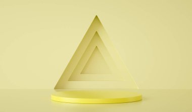 Üçgen ve Sarı Arkaplan, 3D Görüntü