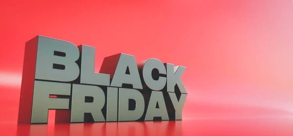 3d render. Banner for Black Friday sale. Design for promotion or advertising with copy space — Stock Photo, Image
