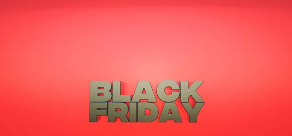 3d rendering. Banner for Black Friday sale. Design for promotion or advertising with copy space — Stock Photo, Image