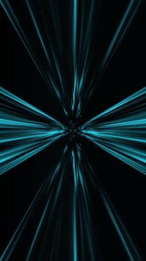 Neon ışınları büyüleyici kaleydoskopik tünel boyunca genişliyor, derin siyah arkaplana karşı canlı geometrik desenler yaratıyor. 3d canlandırma döngüsü