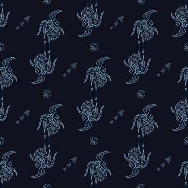 Mavi renklerde karalanmış Baykal iris ile şık dikişsiz doku