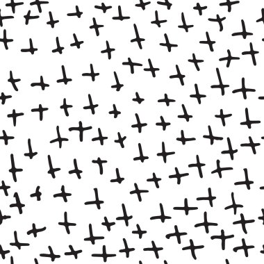 Elle çizilmiş çizim haçı ile kusursuz desen. Bacground vektörü 
