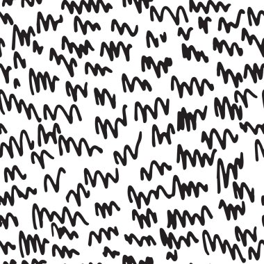 Elle çizilmiş çizim dalgalı çizgilerile dikişsiz desen. Bacground ve