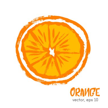 Turuncu eskiz sebze ve meyve illüstrasyon. Elle çizilmiş 