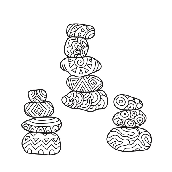 Zentangle the Baikal cairns for adult anti stress Coloring Page — ストックベクタ