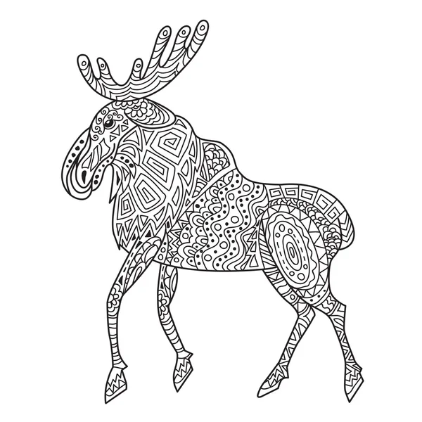 Zentangle the Baikal elk illustration — Stockvector