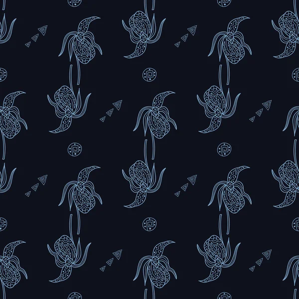 Mavi renklerde karalanmış Baykal iris ile şık dikişsiz doku