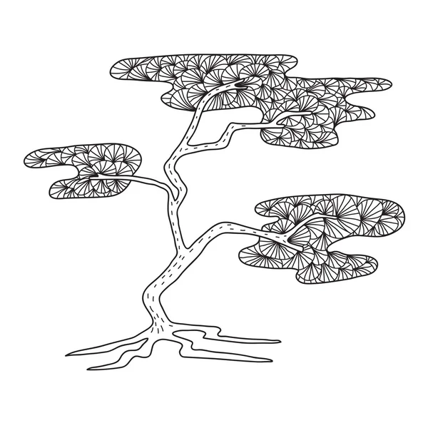 Zentangle le cèdre du Baïkal pour adulte anti stress Coloriage — Image vectorielle
