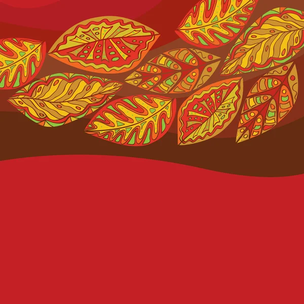 Motif de feuilles dans les nuances de rouge — Image vectorielle