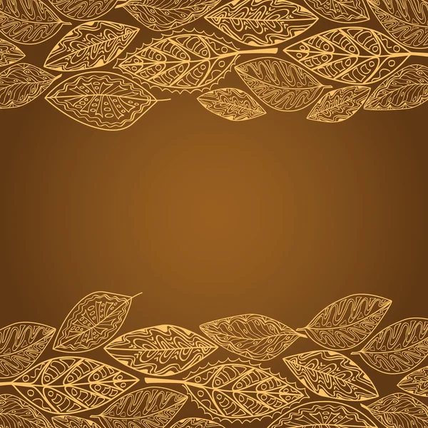 Modello di foglie nelle tonalità del marrone — Vettoriale Stock