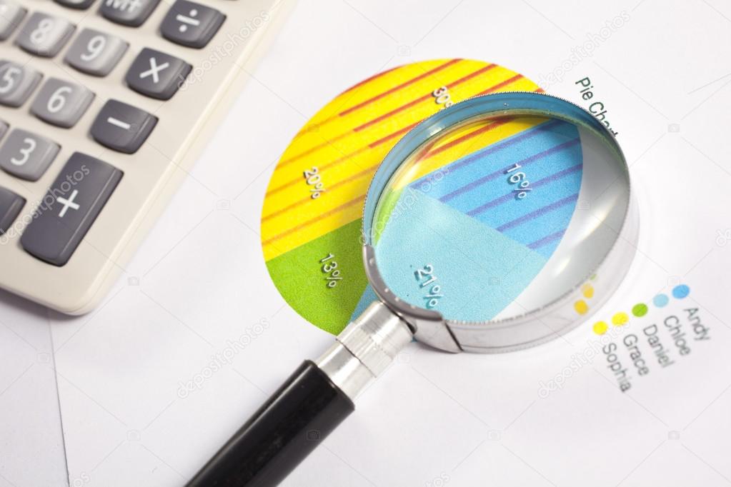 Financial charts and graphs on the table