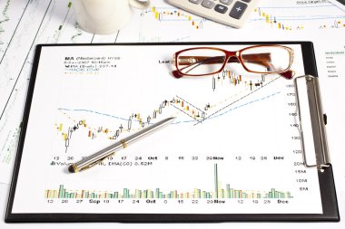 Financial charts and graphs clipart